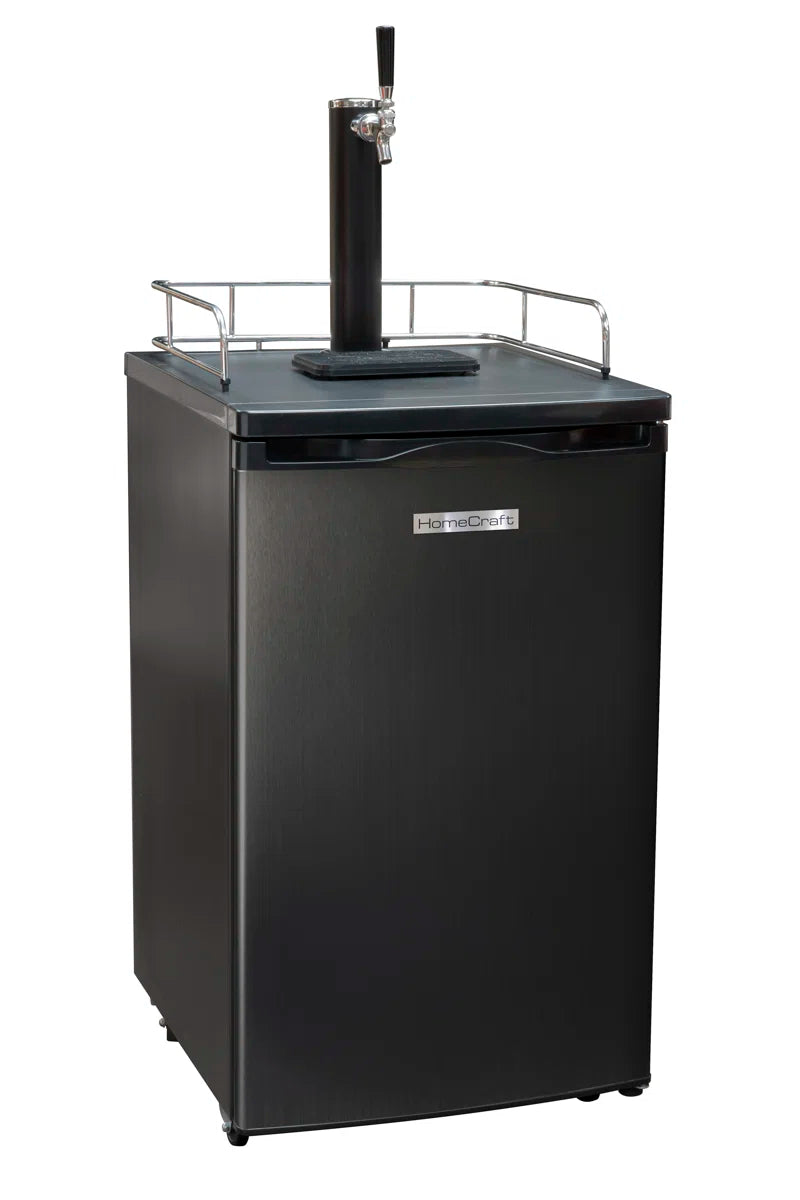 4.9 Cubic Feet Black Single Tap Freestanding Kegerator with Adjustable Temperature