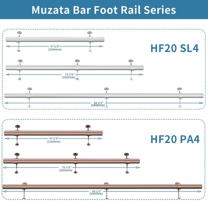 8Ft Bar Foot Rail Kit Undercounter Mount Hardware and Tubing Complete Kit 2'' OD, Stainless Steel Brushed Finish, for Indoor-Outdoor HF20 SL4