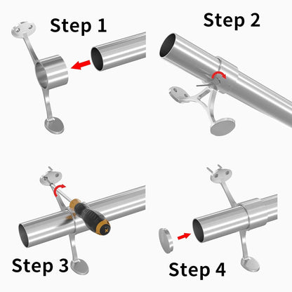 8Ft Bar Foot Rail Kit Undercounter Mount Hardware and Tubing Complete Kit 2'' OD, Stainless Steel Brushed Finish, for Indoor-Outdoor HF20 SL4