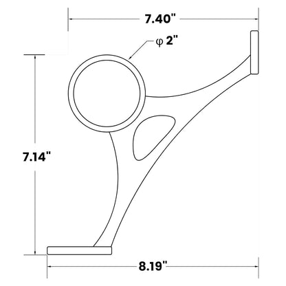 8Ft Bar Foot Rail Kit Undercounter Mount Hardware and Tubing Complete Kit 2'' OD, Stainless Steel Brushed Finish, for Indoor-Outdoor HF20 SL4